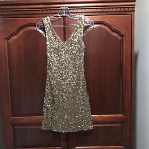 Brown sequined party dress